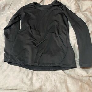 Elegant Black Long Sleeve Women's Compression Type Shirt